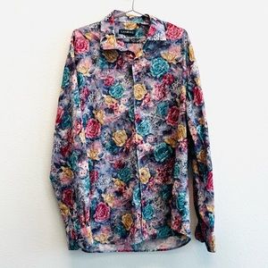 Lanzino Mens Floral Dress Shirt